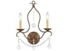 Livex Lighting Chesterfield 2-Light Hand Applied Venetian Golden Bronze Crystal Wall Sconce