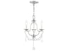 Livex Lighting Chesterfield 3-Light Brushed Nickel Crystal Chandelier