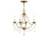 Livex Lighting Chesterfield 4-Light Antique Gold Leaf Crystal Candelabra Chandelier