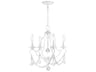 Livex Lighting Chesterfield 4-Light Antique White Crystal Chandelier