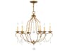 Livex Lighting Chesterfield 6-Light Antique Gold Leaf Crystal Candelabra Chandelier