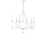 Livex Lighting Chesterfield 6-Light Antique White Crystal Candelabra Chandelier