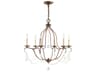 Livex Lighting Chesterfield 6-Light Hand Applied Venetian Golden Bronze Crystal Candelabra Chandelier