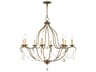 Livex Lighting Chesterfield 8-Light Hand Applied Venetian Golden Bronze Crystal Candelabra Chandelier