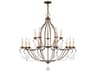 Livex Lighting Chesterfield 15-Light Hand Applied Venetian Golden Bronze Crystal Candelabra Tiered Chandelier