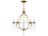 Livex Lighting Chesterfield 5-Light Antique Gold Leaf Crystal Chandelier