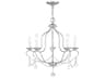 Livex Lighting Chesterfield 5-Light Brushed Nickel Crystal Candelabra Chandelier