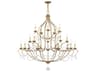 Livex Lighting Chesterfield 12-Light Antique Gold Leaf Crystal Candelabra Chandelier