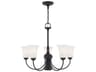 Livex Lighting Ridgedale 6-Light Black White Glass Bell Chandelier