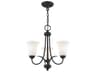 Livex Lighting Ridgedale 3-Light Black Glass Bell Chandelier