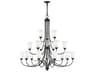 Livex Lighting Ridgedale 18-Light8-Light Black White Glass Bell Chandelier