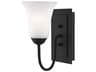 Livex Lighting Ridgedale 1-Light Black Glass Wall Sconce