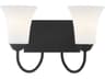 Livex Lighting Ridgedale 2-Light Black White Glass Vanity Light