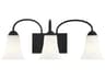 Livex Lighting Ridgedale 3-Light Black White Glass Vanity Light