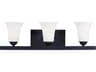 Livex Lighting Ridgedale 3-Light Black White Glass Vanity Light