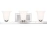 Livex Lighting Ridgedale 3-Light Polished Chrome White Glass Vanity Light