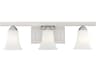 Livex Lighting Ridgedale 3-Light Brushed Nickel White Glass Vanity Light