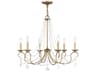 Livex Lighting Pennington 6-Light Antique Gold Leaf Bronze Crystal Candelabra Chandelier