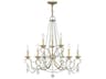 Livex Lighting Pennington 9-Light Hand Painted Antique Silver Leaf Crystal Candelabra Tiered Chandelier