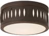 Livex Lighting Vista 2-Light Olde Bronze Glass Drum Flush Mount