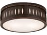 Livex Lighting Vista 2-Light Olde Bronze Glass Drum Flush Mount