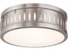 Livex Lighting Vista 2-Light Brushed Nickel Glass Drum Flush Mount