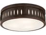 Livex Lighting Vista 3-Light Olde Bronze Glass Drum Flush Mount
