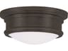 Livex Lighting Astor 2-Light Bronze Glass Bowl Flush Mount