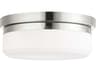 Livex Lighting Stratus 2-Light Polished Chrome White Glass Drum Flush Mount
