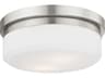 Livex Lighting Stratus 2-Light Brushed Nickel Glass Drum Flush Mount