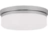 Livex Lighting Stratus 2-Light Polished Chrome White Glass Drum Flush Mount