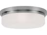 Livex Lighting Stratus 3-Light Brushed Nickel White Glass Drum Flush Mount