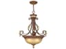 Livex Lighting Villa Verona 3-Light Bronze Aged Gold Leaf Glass Bowl Pendant