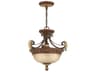 Livex Lighting Villa Verona 2-Light Bronze Aged Gold Leaf Glass Pendant