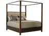 Lexington Macarthur Park Walnut Brown Wood Upholstered Queen Poster Bed