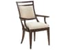 Lexington Silverado Walnut Wood Brown Upholstered Arm Dining Chair