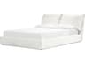 Mobital Plume Alabaster Fabric White Pine Wood Upholstered King Platform Bed