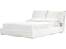Mobital Plume Alabaster Fabric White Upholstered Queen Platform Bed