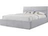 Mobital Reve Grey Pine Wood Upholstered Queen Platform Bed