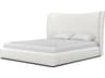 Mobital Rowe White Upholstered King Platform Bed