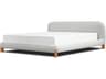 Mobital Rubble White Pine Wood Upholstered King Platform Bed