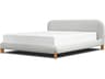Mobital Rubble White Pine Wood Upholstered Queen Platform Bed
