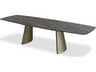 Mobital Ravello Rectangular Noir Desir Bush Hammered Ceramic Top Dining Table