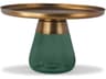 Mobital Duverre Round Metal Antique Brass Green Coffee Table