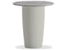 Mobital Edem Round Silver Grey Travertine Marble Top End Table