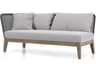 ModLuxe Outdoor Haukland Cushions In Feather Gray Basketweave, Body Dark Cord, Frame Weathered Eucalyptus Fabric Cushion Sofa