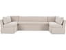 Moe's Home Fable Beige Upholstered Sectional Sofa
