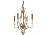 Metropolitan Magnolia Manor 4-Light Pale Gold Distressed Bronze Crystal Candelabra Chandelier