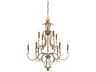 Metropolitan Magnolia Manor 10-Light Pale Gold Distressed Bronze Crystal Candelabra Tiered Chandelier