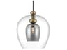 Metropolitan Amesbury 1-Light Coal Oxidized Aged Brass Black Glass Pendant
